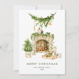 Elegante Boheemse kerstboom compositie Feestdagenkaart