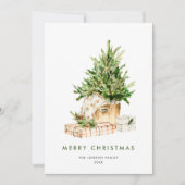 Elegante Boheemse kerstboom compositie Feestdagenkaart (Voorkant)