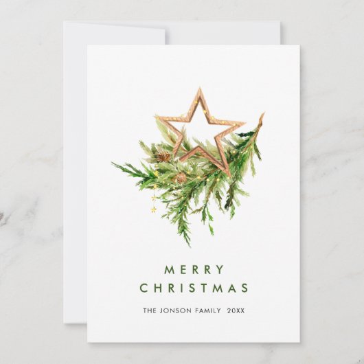 Elegante Boheemse kerstboom compositie Feestdagenkaart (Voorkant)