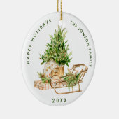 Elegante Boheemse kerstboom compositie Keramisch Ornament (Rechts)