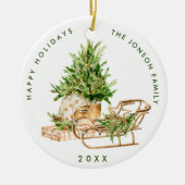 Elegante Boheemse kerstboom compositie Keramisch Ornament (Voorkant)