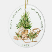 Elegante Boheemse kerstboom compositie Keramisch Ornament (Links)