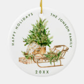 Elegante Boheemse kerstboom compositie Keramisch Ornament (Achterkant)