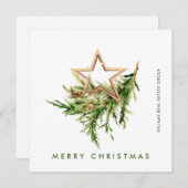 Elegante Boheemse Kerstcompositie Bedrijf Feestdagenkaart (Voorkant / Achterkant)