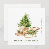 Elegante Boheemse Kerstcompositie Bedrijfs- Feestdagenkaart (Voorkant / Achterkant)