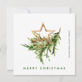 Elegante Boheemse Kerstcompositie Bedrijfs- Feestdagenkaart