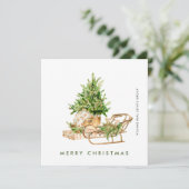 Elegante Boheemse Kerstcompositie Bedrijfsmatig Feestdagenkaart (Staand voorkant)