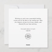 Elegante Boheemse Kerstcompositie Bedrijfsmatig Feestdagenkaart (Achterkant)