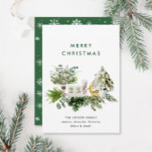 Elegante Boheemse Kerstcompositie Begroeting Feestdagenkaart