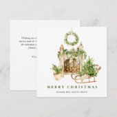 Elegante Boheemse Kerstcompositie Zakelijk Feestdagenkaart (Voorkant / Achterkant)