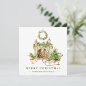 Elegante Boheemse Kerstcompositie Zakelijk Feestdagenkaart (Staand voorkant)