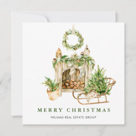 Elegante Boheemse Kerstcompositie Zakelijk Feestdagenkaart