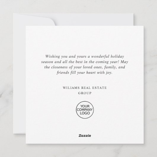 Elegante Boheemse Kerstcompositie Zakelijk Feestdagenkaart (Achterkant)