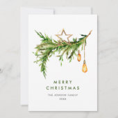 Elegante Boheemse Kerstmis Compositie Feestdagenkaart (Voorkant)