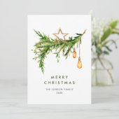 Elegante Boheemse Kerstmis Compositie Feestdagenkaart (Staand voorkant)