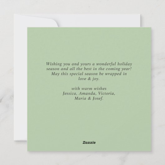 Elegante Boheemse Kerstmis Compositie Feestdagenkaart (Achterkant)