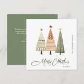 Elegante Boheemse Kerstmis dennenboom groet Feestdagenkaart (Voorkant / Achterkant)
