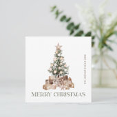 Elegante Boheemse Kerstmis dennenboom groet Feestdagenkaart (Staand voorkant)