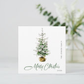 Elegante Boheemse Kerstmis dennenboom groet Feestdagenkaart (Staand voorkant)