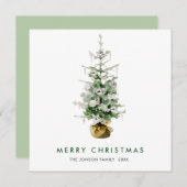 Elegante Boheemse Kerstmis dennenboom groet Feestdagenkaart (Voorkant / Achterkant)