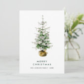 Elegante Boheemse Kerstmis dennenboom groet Feestdagenkaart (Staand voorkant)