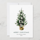 Elegante Boheemse Kerstmis dennenboom groet Feestdagenkaart (Voorkant)