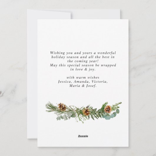 Elegante Boheemse Kerstmis dennenboom groet Feestdagenkaart (Achterkant)