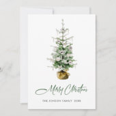 Elegante Boheemse Kerstmis dennenboom groet Feestdagenkaart (Voorkant)
