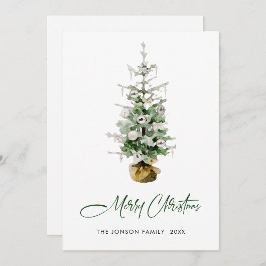 Elegante Boheemse Kerstmis dennenboom groet Feestdagenkaart (Voorkant / Achterkant)