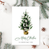 Elegante Boheemse Kerstmis dennenboom groet Feestdagenkaart