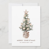 Elegante Boheemse Kerstmis dennenboom groet Feestdagenkaart (Voorkant)