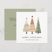 Elegante Boheemse Kerstmis dennenboom groet Feestdagenkaart (Voorkant / Achterkant)