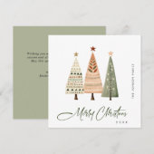 Elegante Boheemse Kerstmis dennenboom groet Feestdagenkaart (Voorkant / Achterkant)