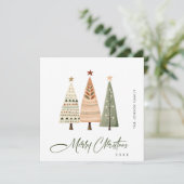 Elegante Boheemse Kerstmis dennenboom groet Feestdagenkaart (Staand voorkant)