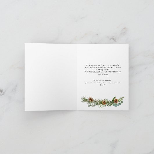 Elegante Boheemse Kerstmis dennenboom groet Kaart (Binnen)