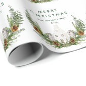 Elegante Boheemse Kerstmis Samenstelling Groet Cadeaupapier (Rol Hoek)