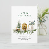 Elegante Boheemse Kerstmis Samenstelling Groet Feestdagenkaart (Staand voorkant)