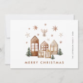 Elegante Boheemse Kerstmis Samenstelling Groet Feestdagenkaart (Voorkant)