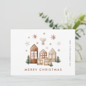 Elegante Boheemse Kerstmis Samenstelling Groet Feestdagenkaart (Staand voorkant)