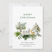 Elegante Boheemse Kerstmis Samenstelling Groet Feestdagenkaart (Voorkant)