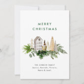 Elegante Boheemse Kerstmis Samenstelling Groet Feestdagenkaart (Voorkant)