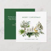 Elegante Boheemse Kerstmis Samenstelling Groet Feestdagenkaart (Voorkant / Achterkant)