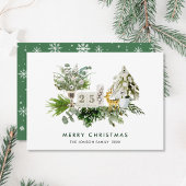 Elegante Boheemse Kerstmis Samenstelling Groet Feestdagenkaart