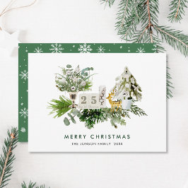 Elegante Boheemse Kerstmis Samenstelling Groet Feestdagenkaart