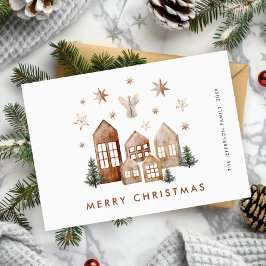 Elegante Boheemse Kerstmis Samenstelling Groet Feestdagenkaart