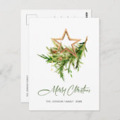 Elegante Boheemse Kerstmis Samenstelling Vakantie Briefkaart (Voorkant / Achterkant)