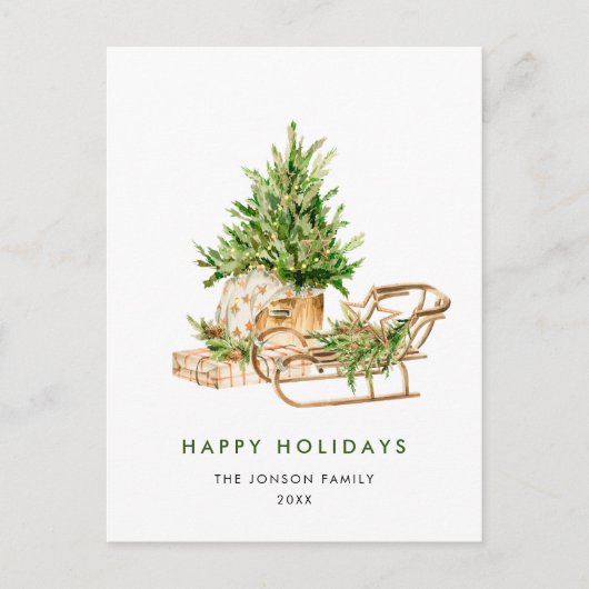 Elegante Boheemse Kerstmis Samenstelling Vakantie Briefkaart (Voorkant)