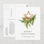 Elegante Boheemse Kerstmis Samenstelling Vakantie Briefkaart (Voorkant / Achterkant)