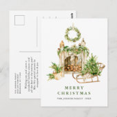 Elegante Boheemse Kerstmis Samenstelling Vakantie Briefkaart (Voorkant / Achterkant)