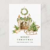 Elegante Boheemse Kerstmis Samenstelling Vakantie Briefkaart (Voorkant)